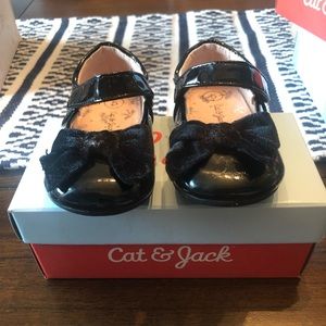 Toddler girls black patent shoes